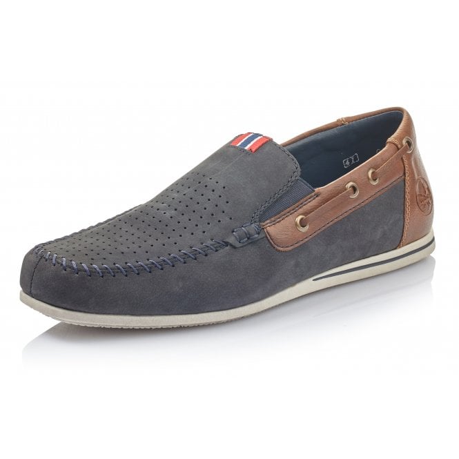 09756 14 Navy Nubuck Slip On Mens Boat Shoe 3199